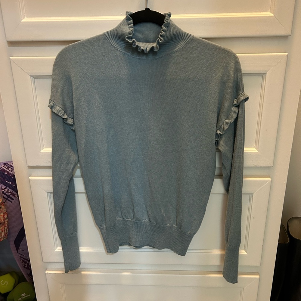 Chic Ruffled Turtleneck Sweater